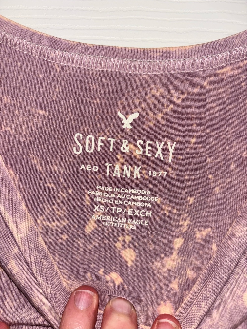American Eagle Outfitters Mauve Mineral Wash Tank with Side Ties - Picture 3 of 3